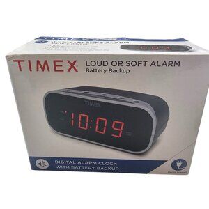 Timex Digital Alarm Clock With Battery Backup & Loud/Soft Alarm Option